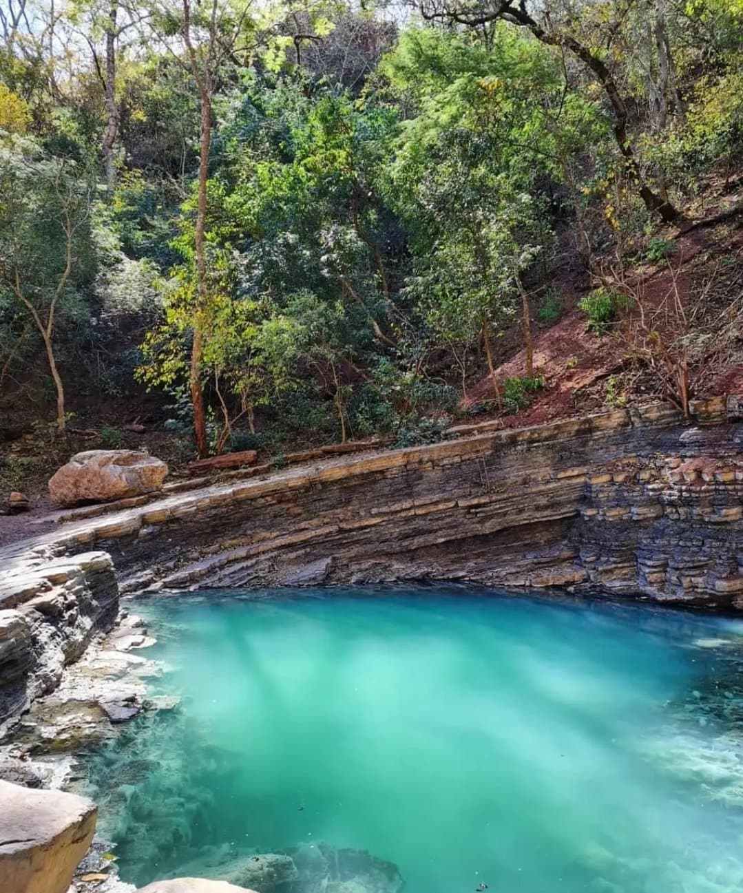 Termas del Río Jordán, piletones turquesa en la selva